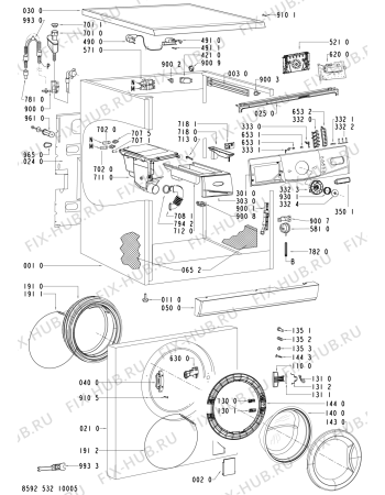 Схема №1 AWO/D 10561/7 с изображением Указатель для стиралки Whirlpool 481213448377