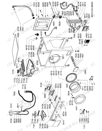 Схема №1 AWZ 410/D PL с изображением Пружинка для стиралки Whirlpool 481249238397