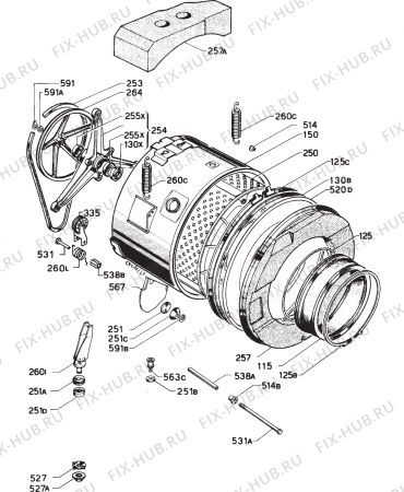 Взрыв-схема стиральной машины Rex RC622X - Схема узла Functional parts 267