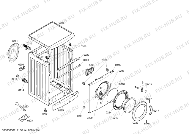 Взрыв-схема стиральной машины Bosch WFL2091GR - Схема узла 02