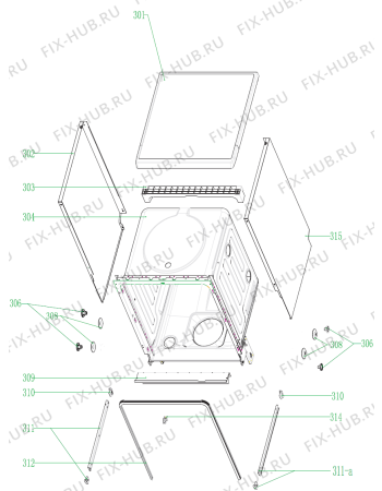 Взрыв-схема посудомоечной машины Gorenje GS61W (375184, WQP12-7205A) - Схема узла 03