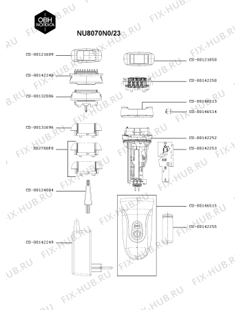 Схема №1 NU8070N0/23 с изображением Корпусная деталь для электроэпилятора Seb CS-00146513