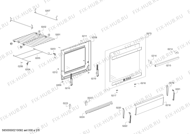 Взрыв-схема плиты (духовки) Bosch HSG14I30SC HSG14I30SC Cocina a gas Bosch Inox - Схема узла 02