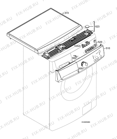 Взрыв-схема стиральной машины Zanussi ZWS668 - Схема узла Command panel 037