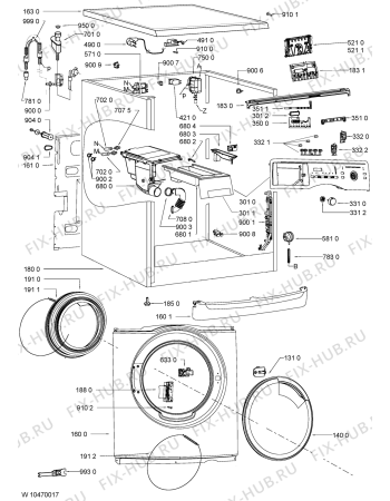 Схема №1 WAK 3470 с изображением Модуль (плата) для стиральной машины Whirlpool 481010433905