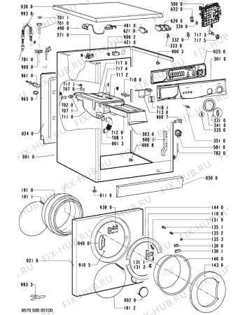 Схема №1 AWM 5065 с изображением Обшивка для стиралки Whirlpool 481245213741