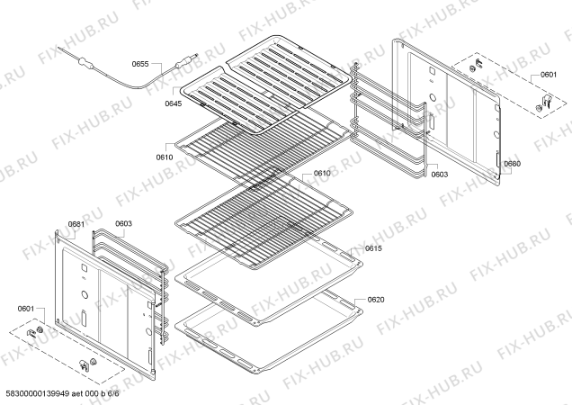 Схема №1 HBA541550A с изображением Каталитическая панель для духового шкафа Bosch 00674974