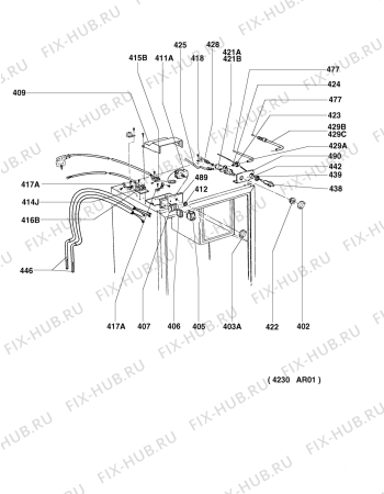 Взрыв-схема холодильника Electrolux RM4230KM - Схема узла Armature/fitting