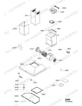 Схема №1 DBR 5890/IN/01 с изображением Панель для электровытяжки Whirlpool 481245388086