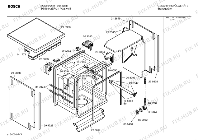 Схема №1 SGS5945EP с изображением Инструкция по эксплуатации для посудомойки Bosch 00500177