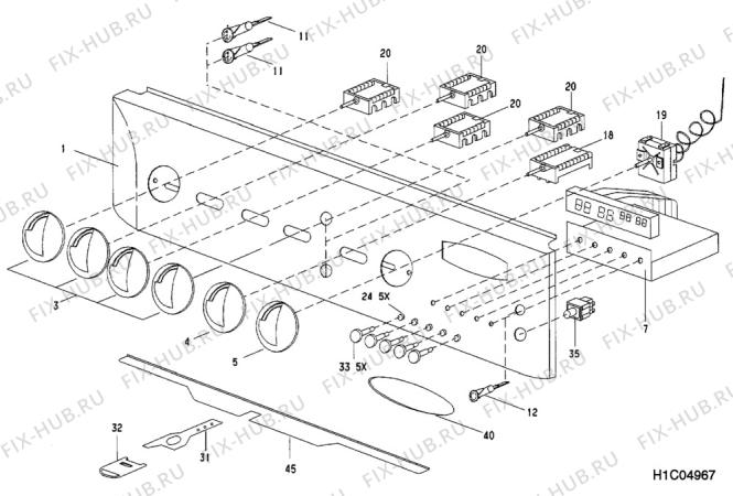 Взрыв-схема комплектующей Rosenlew RMLL61 - Схема узла H10 Control Panel