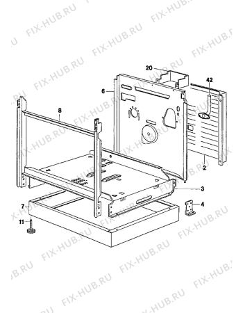 Взрыв-схема плиты (духовки) Electrolux EK6484/1 - Схема узла Internal panels