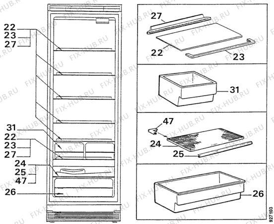 Взрыв-схема холодильника Arthurmartinelux AR3016W - Схема узла Accessories Refrigerator