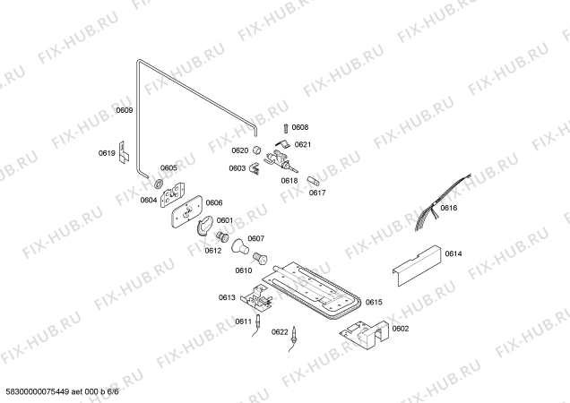 Взрыв-схема плиты (духовки) Bosch HSK14K22NF P2 BCO PS 76 GN 220V - Схема узла 06