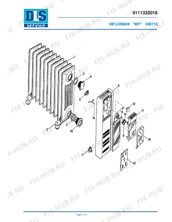 Схема №1 331220 с изображением Решетка для электрообогревателя DELONGHI 533824