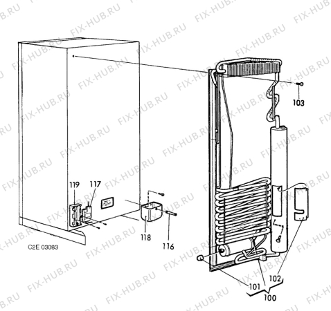 Взрыв-схема холодильника Electrolux Loisirs RGE400 - Схема узла Cooling Appliance