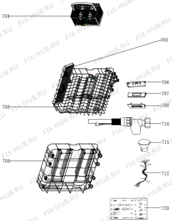 Взрыв-схема посудомоечной машины Gorenje GV61215 (523030, WQP12-7711) - Схема узла 07