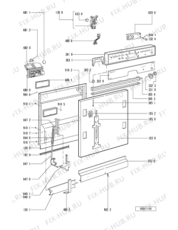 Схема №1 GSI 4633 BW-WS с изображением Обшивка для посудомойки Whirlpool 481245370294