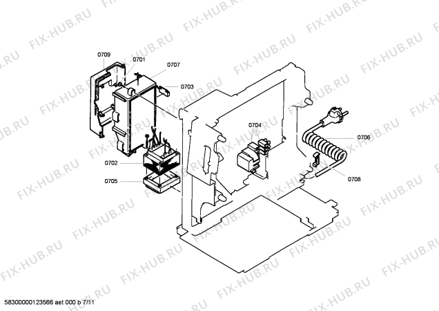 Схема №1 C7660N1 с изображением Панель для электрокофемашины Bosch 00663485