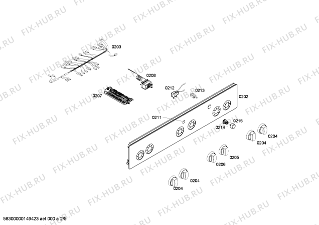 Схема №1 HGV523123T с изображением Панель управления для духового шкафа Bosch 00679624