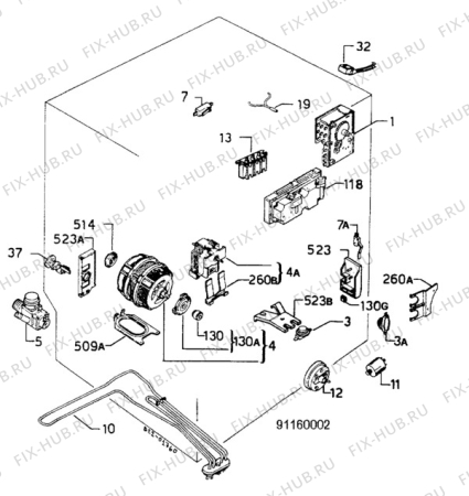 Взрыв-схема посудомоечной машины Unknown BW4510 - Схема узла W10 Electric, users manual F