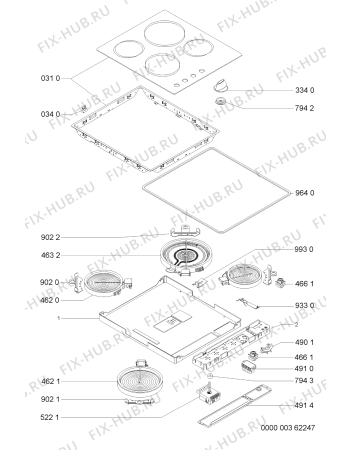 Схема №1 AKM 900/01/NE с изображением Затычка для плиты (духовки) Whirlpool 481244039252