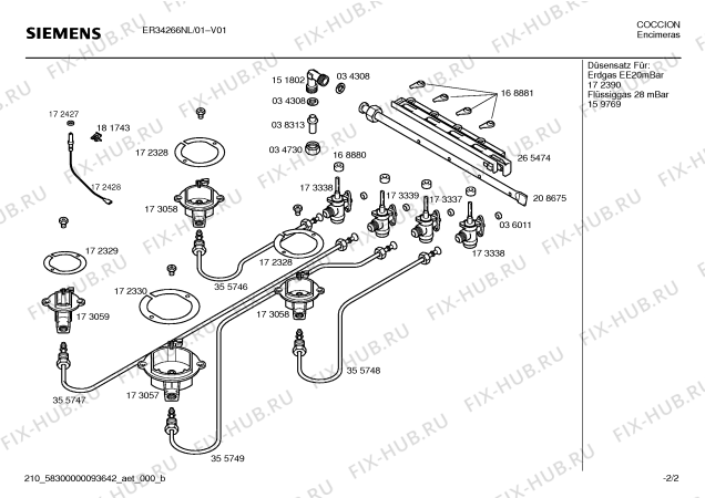 Взрыв-схема плиты (духовки) Siemens ER34266NL - Схема узла 02
