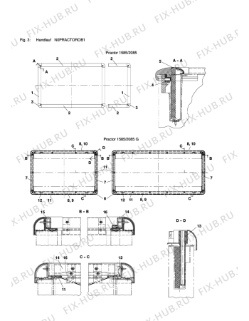 Взрыв-схема холодильника Carrier PRACTOR1585G - Схема узла Top
