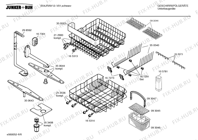 Взрыв-схема посудомоечной машины Junker&Ruh S54JRA9 - Схема узла 06