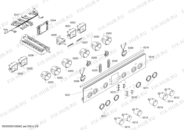 Взрыв-схема плиты (духовки) Bosch HCE744253U - Схема узла 02