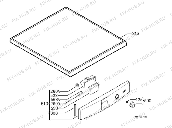 Взрыв-схема посудомоечной машины Aeg Electrolux F45003M - Схема узла Command panel 037