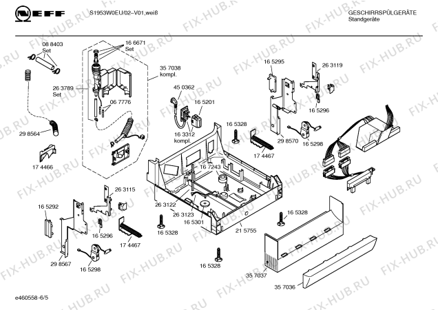 Схема №1 S1953W0EU с изображением Инструкция по эксплуатации для посудомойки Bosch 00526806