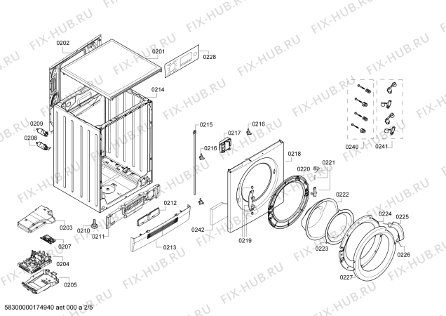 Схема №1 WD14H540 с изображением Корпус для стиралки Siemens 00712132