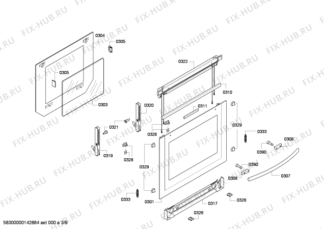 Схема №1 U15E54S0GB с изображением Панель управления для духового шкафа Bosch 00675068