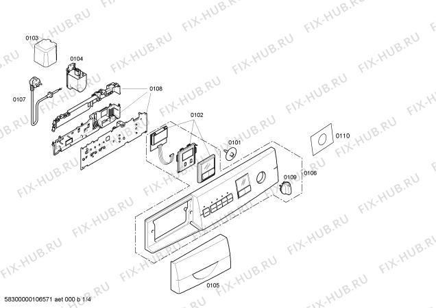 Схема №1 WFCX2460OE Maxx4WFCX2460 с изображением Панель управления для стиральной машины Bosch 00442886