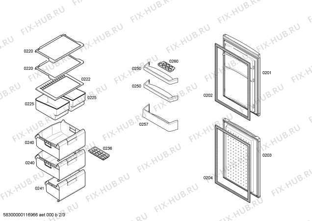 Взрыв-схема холодильника Constructa CK267V00 - Схема узла 02