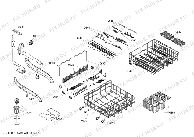 Взрыв-схема посудомоечной машины Siemens SE36T550SK - Схема узла 06