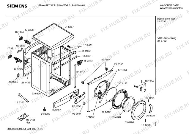 Схема №1 WXLS1230II SIEMENS SIWAMAT XLS 1230 с изображением Датчик протока для стиральной машины Siemens 00182229