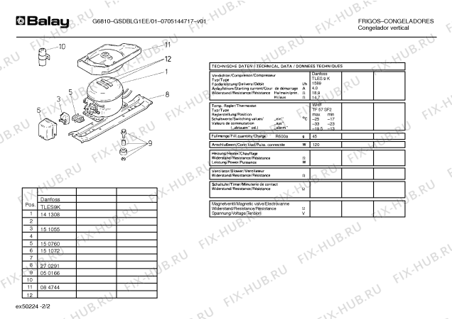 Взрыв-схема холодильника Balay G6810 GSDBLG1EE/01 - Схема узла 02