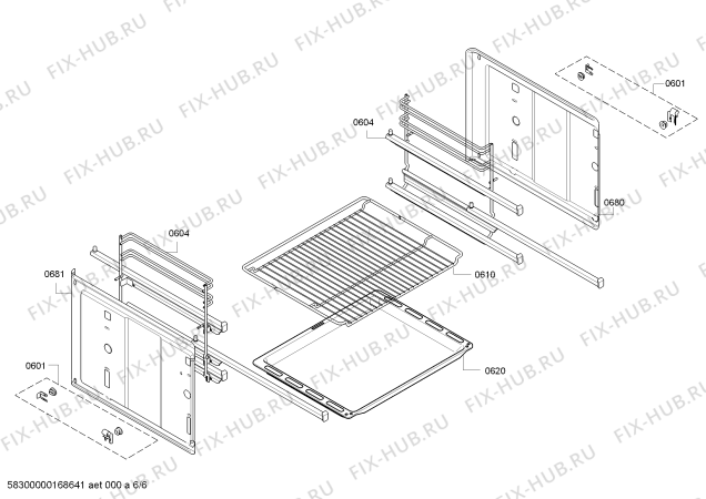 Взрыв-схема плиты (духовки) Bosch HEA53T420 Bosch - Схема узла 06