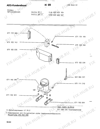 Взрыв-схема холодильника Aeg ARC80 E - Схема узла Freezer cooling system