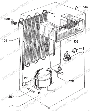 Взрыв-схема холодильника Ibelsa 6220 - Схема узла Refrigerator cooling system