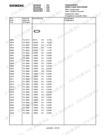 Взрыв-схема телевизора Siemens FM762X6IR - Схема узла 18