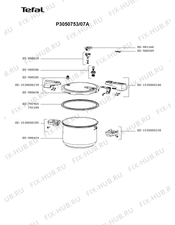 Схема №1 P3050753/07A с изображением Сотейника Tefal SS-1530000285