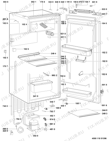 Схема №1 ARG 9472 A++ S с изображением Спецнабор для холодильника Whirlpool 481010906092