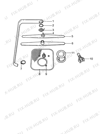 Взрыв-схема посудомоечной машины Aeg FAV554 is / Weiss - Схема узла Sprayarm