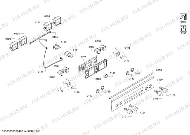 Схема №1 HCE854823C с изображением Кабель для плиты (духовки) Bosch 00628517