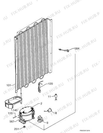 Взрыв-схема холодильника Aeg Electrolux SD91240-4I - Схема узла Cooling system 017