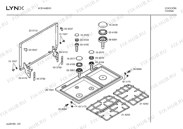 Схема №1 4CS144B с изображением Панель для духового шкафа Bosch 00215420