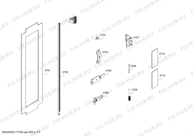 Схема №1 T24ID800LP с изображением Панель для холодильника Bosch 00770662